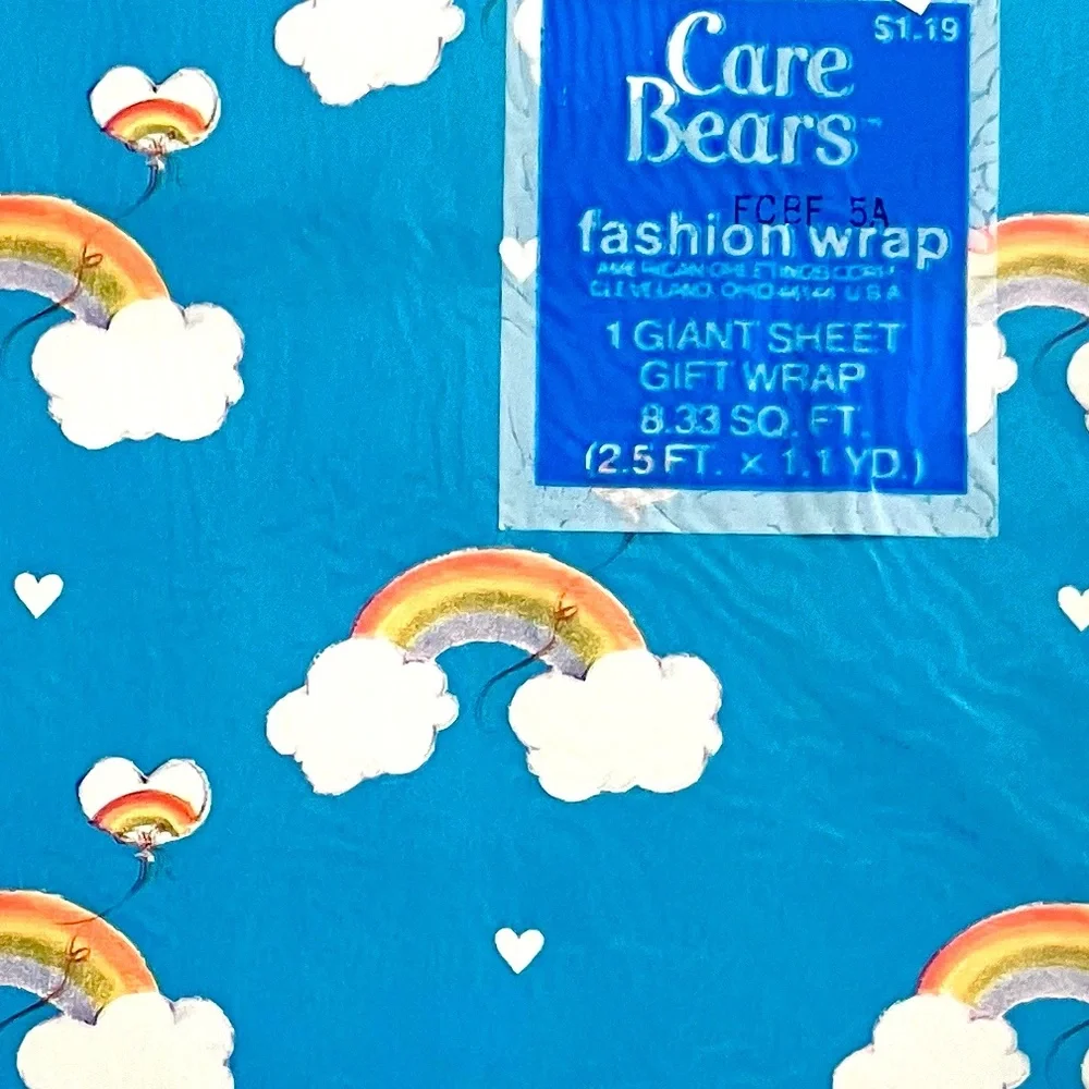 Vintage 80’s Care Bears rainbows wrapping paper